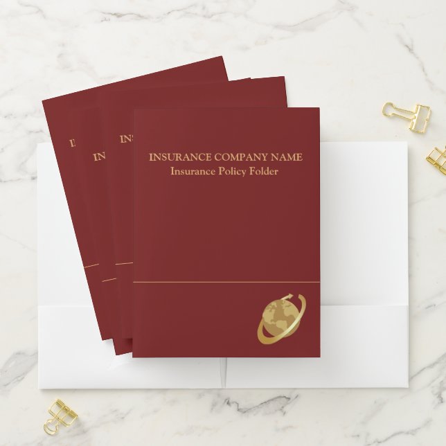 Insurance Policy Red | Gold Pocket Folder (In Situ)