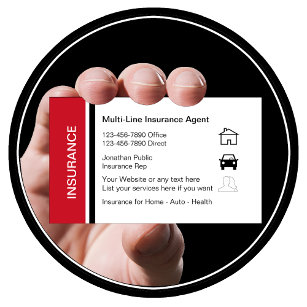 Insurance Rep Business Cards