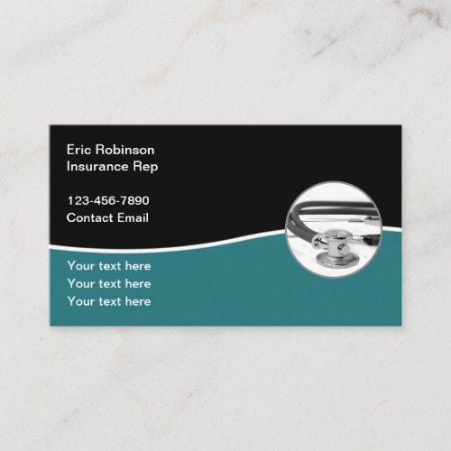 Insurance Rep Stethoscope Business Cards