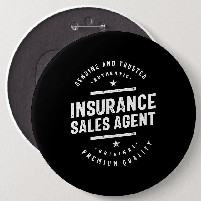 Insurance Sales Agent Job Title Gift Button (Front & Back)