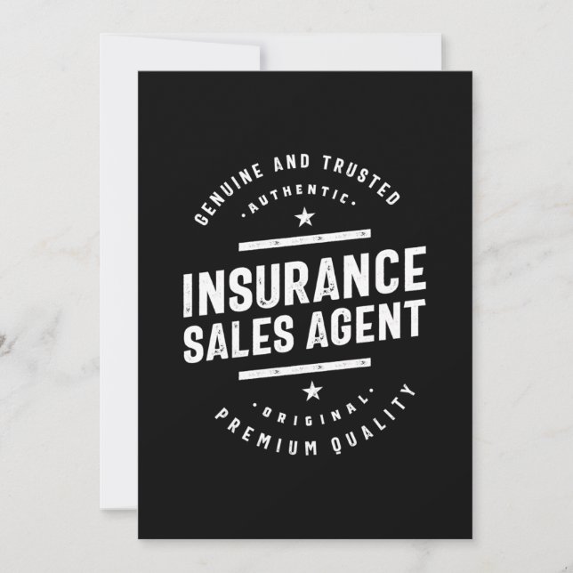 Insurance Sales Agent Job Title Gift Thank You Card (Front)