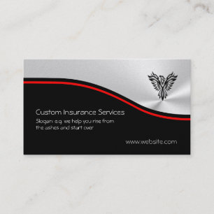 Insurance Sales, Phoenix Rising Logo, red swoosh Business Card