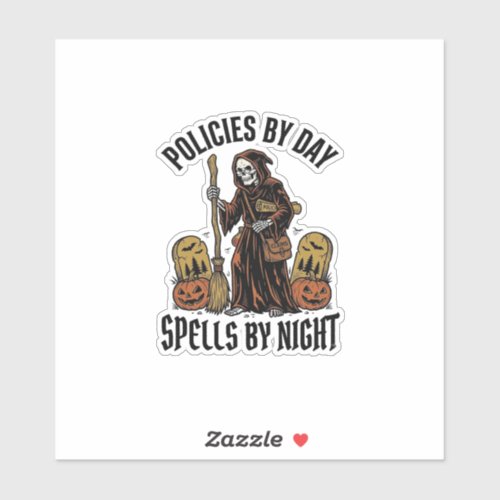 Insurance Witch Shirt Funny Halloween Agent Graphi Sticker