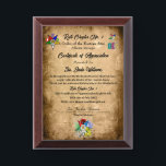 INT.OES Certificate of Appreciation Award Plaque<br><div class="desc">INT.OES Certificate of Appreciation Award Plaque</div>