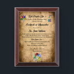 INT.OES Certificate of Appreciation Award Plaque<br><div class="desc">INT.OES Certificate of Appreciation Award Plaque</div>