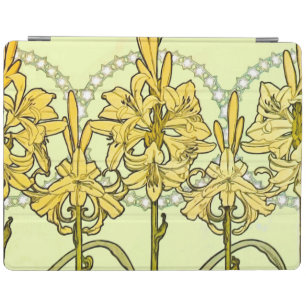 intage Alphonse Mucha Art Nouveau Lily Pattern iPad Smart Cover