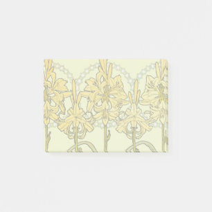 intage Alphonse Mucha Art Nouveau Lily Pattern Post-it Notes
