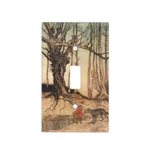intage Arthur Rackham Red Riding Hood & Wolf Print Light Switch Cover