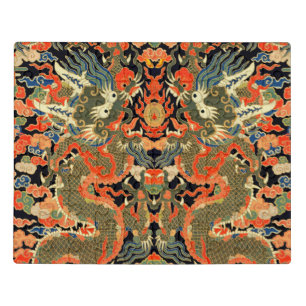 intage Chinese Dragon Textile Print Asian Art Jigsaw Puzzle