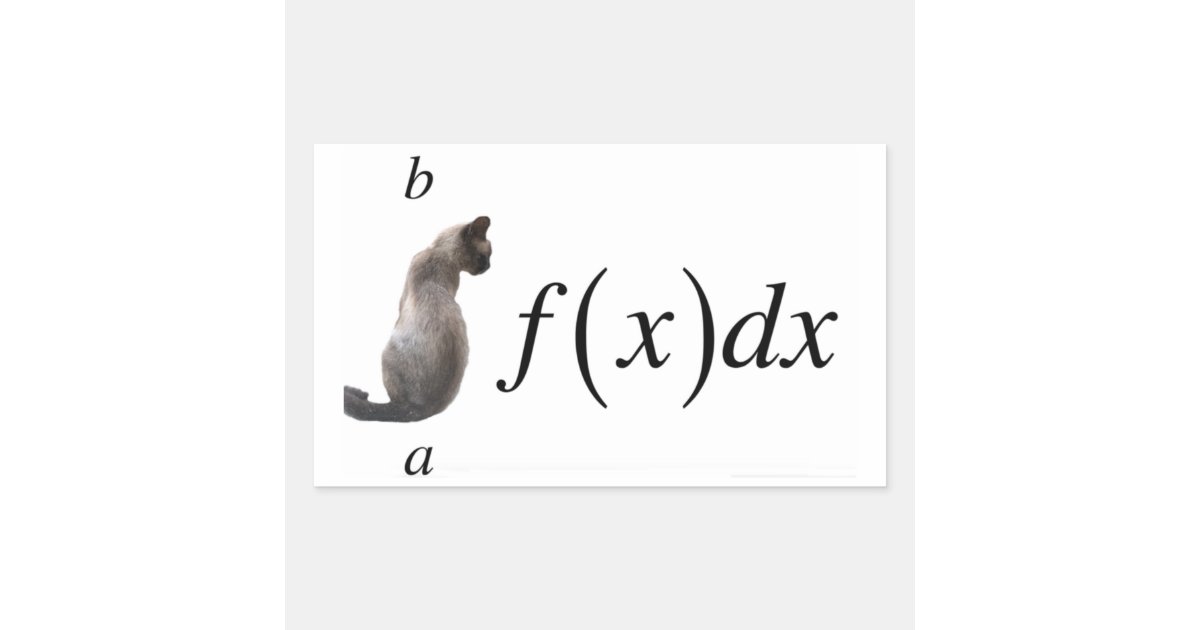 Integral cat rectangular sticker | Zazzle