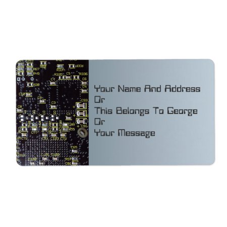 Integrated Circuit Board Name Gift Tag Bookplate