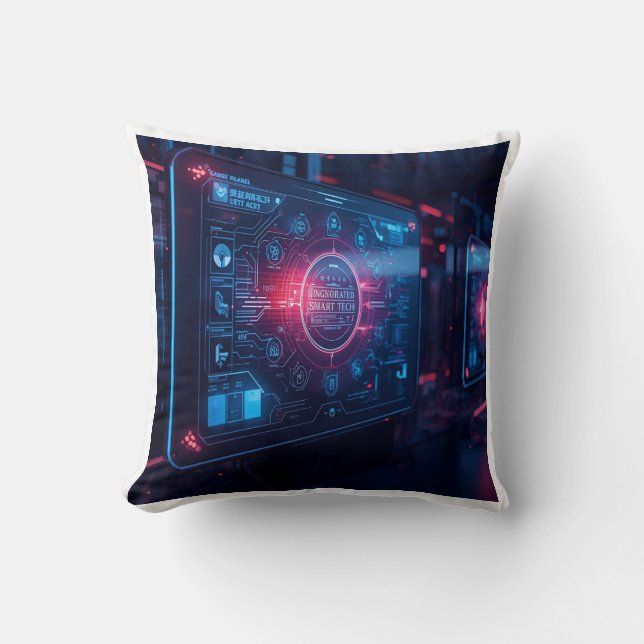 Integrated Smart Tech Panel Art Print | Discreet M Throw Pillow (Front)