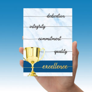 Integrity, Commitment to Excellence Appreciation Letterpress Thank You Card