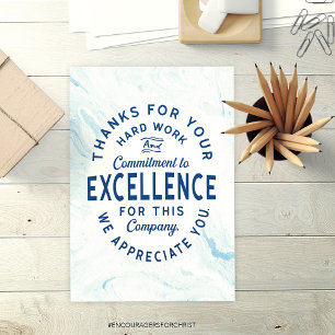 Integrity, Commitment to Excellence Appreciation T Letterpress Thank You Card