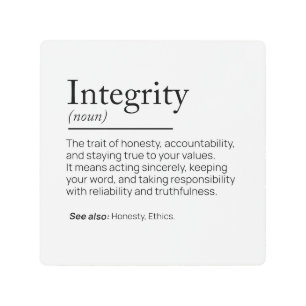 Integrity Definition Metal Print