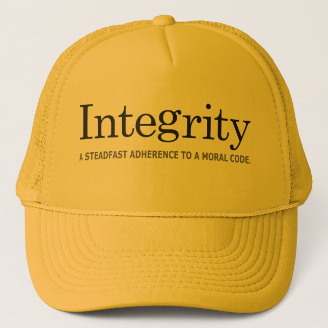 INTEGRITY Golden Trucker Hat (Front)