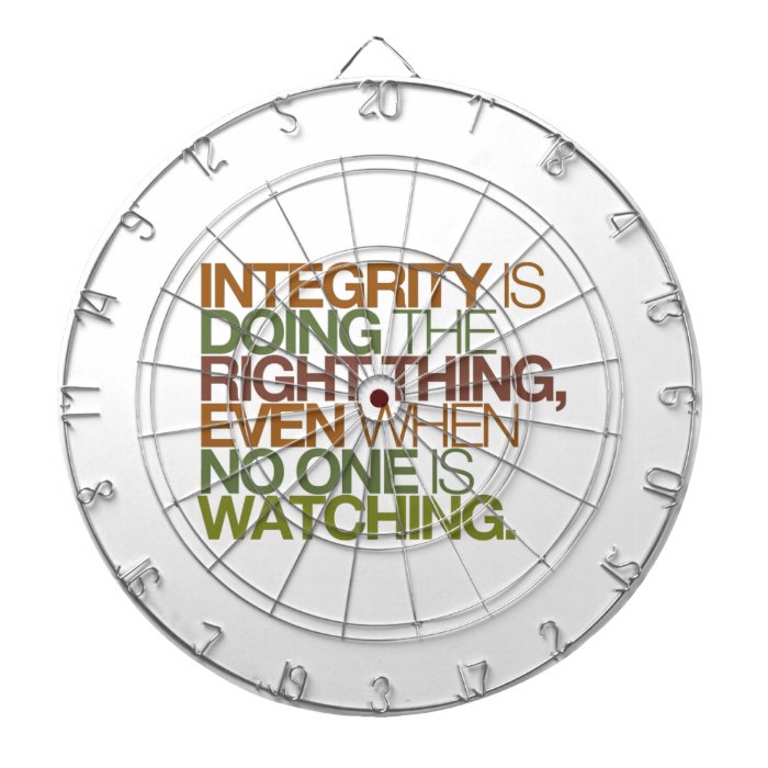 Integrity is doing the right thing, even whendartboard