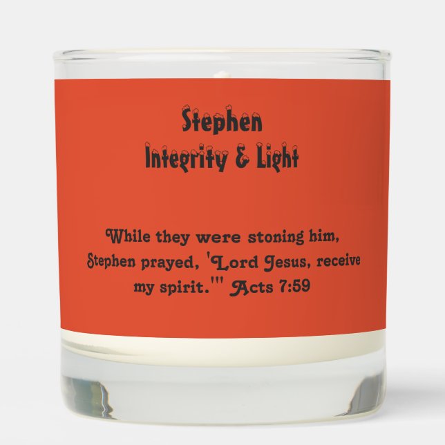  "Integrity & Light" Scripture Candle  (Front)