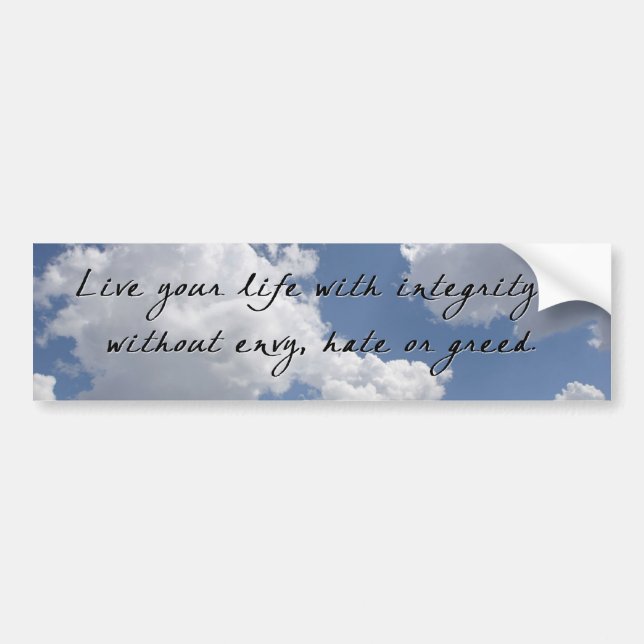 Integrity on Clouds Bumper Sticker (Front)