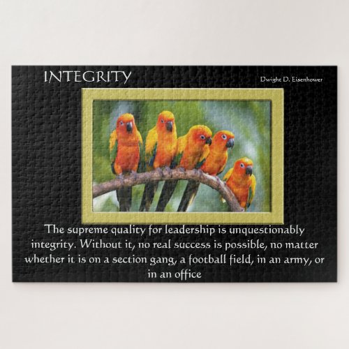 INTEGRITY orange birds on a tree branch Jigsaw Puzzle