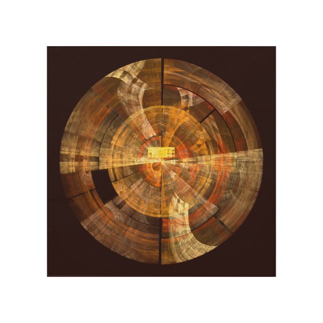 Integrity Radial Abstract Art in Warm Gold Tones (Front)