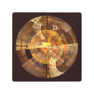 Integrity Radial Abstract Art in Warm Gold Tones
