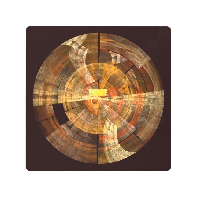 Integrity Radial Abstract Art in Warm Gold Tones (Front)