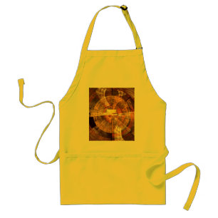 Integrity Radial Abstract Art in Warm Gold Tones Adult Apron