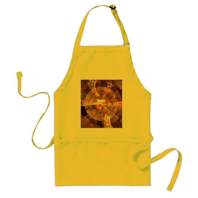 Integrity Radial Abstract Art in Warm Gold Tones Adult Apron (Front)
