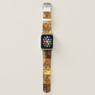 Integrity Radial Abstract Art in Warm Gold Tones Apple Watch Band