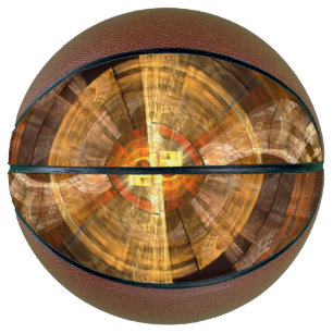 Integrity Radial Abstract Art in Warm Gold Tones Basketball