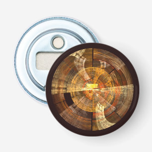 Integrity Radial Abstract Art in Warm Gold Tones Bottle Opener