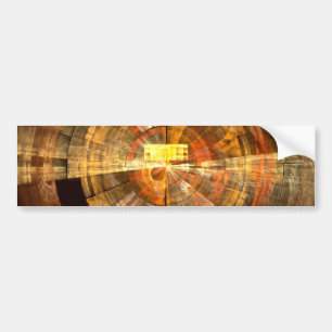 Integrity Radial Abstract Art in Warm Gold Tones Bumper Sticker