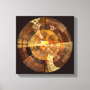 Integrity Radial Abstract Art in Warm Gold Tones Canvas Print