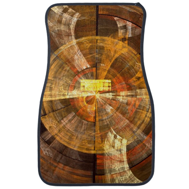 Integrity Radial Abstract Art in Warm Gold Tones Car Floor Mat (Front)