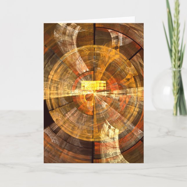 Integrity Radial Abstract Art in Warm Gold Tones Card (Front)