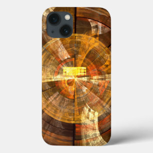 Integrity Radial Abstract Art in Warm Gold Tones iPhone 13 Case