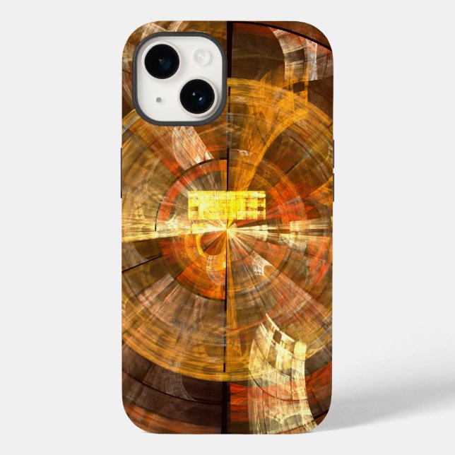 Integrity Radial Abstract Art in Warm Gold Tones Case-Mate iPhone Case (Back)