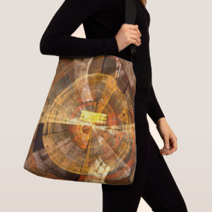 Integrity Radial Abstract Art in Warm Gold Tones Crossbody Bag