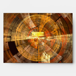 Integrity Radial Abstract Art in Warm Gold Tones Envelope