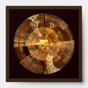 Integrity Radial Abstract Art in Warm Gold Tones Envelope
