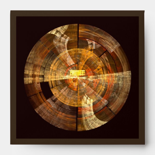 Integrity Radial Abstract Art in Warm Gold Tones Envelope (Front)