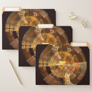 Integrity Radial Abstract Art in Warm Gold Tones File Folder