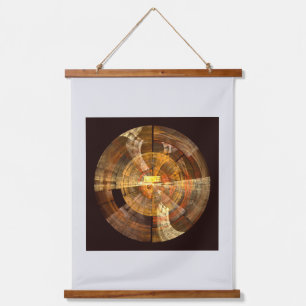 Integrity Radial Abstract Art in Warm Gold Tones Hanging Tapestry