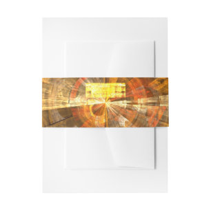 Integrity Radial Abstract Art in Warm Gold Tones Invitation Belly Band