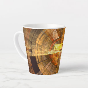 Integrity Radial Abstract Art in Warm Gold Tones Latte Mug