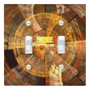 Integrity Radial Abstract Art in Warm Gold Tones Light Switch Cover