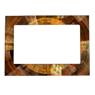 Integrity Radial Abstract Art in Warm Gold Tones Magnetic Picture Frame