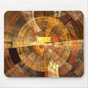 Integrity Radial Abstract Art in Warm Gold Tones Mouse Pad