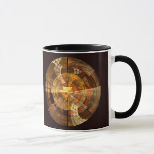 Integrity Radial Abstract Art in Warm Gold Tones Mug